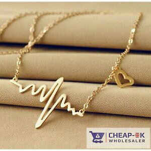 �y���������z�W���G���[�E�A�N�Z�T���[ �n�[�g�r�[�g�l�b�N���X�S�[���h�g�[���t�@�b�V�����g�����h���u�`�F�[��heart beat collana gold tone moda estate vacanze trendlove catena regalo