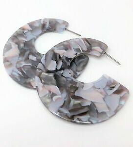 yzWG[EANZT[ ANO[t[vCOobOresina acrilica grigio orecchini cerchi cerchio geometrico dichiarazione delle donne borsa regalo