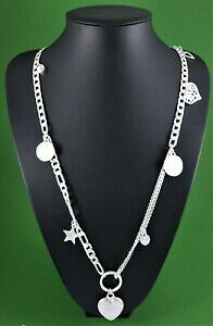 【送料無料】ジュエリー・アクセサリー シルバーモダンプレートリンクチェーンペンダントargento moderno decorativo piatto link catena collana lunga ciondoli in argento 100 cm