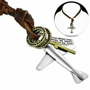 yzWG[EANZT[ AAWh[hAAAWgoON^O`[OuuRA[alliage de mode en alliage 3 tons bagues croix tag charm reglable brun collier