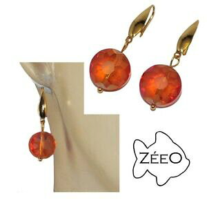 yzWG[EANZT[ erW[COt@V[XeXX`[S[fNX^IWzeeo bijoux orecchini fantasia acciaio inossidabile dorato cristallo arancione