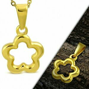 yzWG[EANZT[ S[fXeXy_gciondolo a forma di fiore contorno in acciaio inossidabile dorato