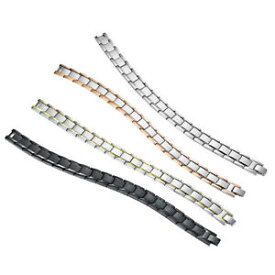 【送料無料】ジュエリー・アクセサリー ステンレスメンズブレスレットbracciale da uomo con catena magnetica in acciaio inossidabile oro argento