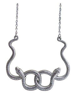 yzWG[EANZT[ _uXl[Ny_glbNXXeXX`[collana ciondolo doppio serpenti intrecciati, acciaio inossidabile