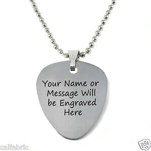 �y���������z�W���G���[�E�A�N�Z�T���[ �J�X�^���X�e�����X�M�^�[�l�b�N���Xpersonalizzato inciso personalizzato in acciaio inox chitarra scegli collana incisione gratuita