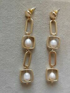 yzWG[EANZT[ S[hzCgp[OtH[NCOUi^[ACfAoro bianco perla lunga caduta collegamento geometrica orecchini zara natale regali ide