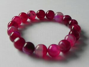 yzWG[EANZT[ tNVA[UAK^WF}Xgb`uXbgfucsia rosa agata gemma braccialetto stretch