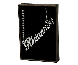 yzWG[EANZT[ CAmlbNXzCgS[hbLcollana nome rhiannon 18ct bianco oro placcatoincastro regali per lei