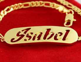 【送料無料】ジュエリー・アクセサリー ブレスレットゴールドメッキメッキパーソナライズbracciale con nome isabel 18k placcato oro silver plated regalo personalizzato