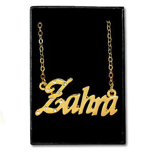 yzWG[EANZT[ fUCi[UtACfAbLlbNXoro placcato collana con nomezahraidee regalo per leidesigner anniversario