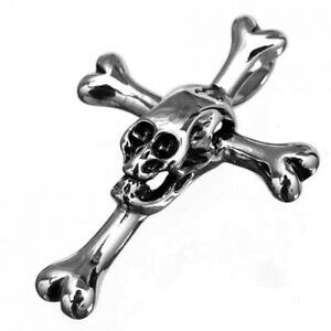 yzWG[EANZT[ SVbNoCJ[XeXy_gciondolo in acciaio inox da ossa a croce con teschio gothic skull biker
