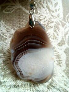 yzWG[EANZT[ `F[XCXAK^y_gbellissima fetta agata druzy ciondolo con catena gratis pamp;p