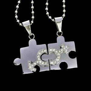 �y���������z�W���G���[�E�A�N�Z�T���[ �p�[�g�i�[�`�F�[���p�Y���X�e�����X�X�`�[���p�[�g�i�[���C���X�g�[���`�F�[��partner catena puzzle acciaio inox 2 partner rimorchio 2 catene strass amore