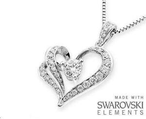 yzWG[EANZT[ XtXL[y_glbNXrealizzata con elementi swarovski bellissimo amore cuore ciondolo e collana  40