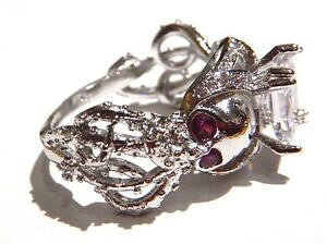 【送料無料】ジュエリー・アクセサリー クトゥルフクリスタルシルバータコラヴクラフトホラーグラムcthulhu anello argento cristallo octopus tentacles hp lovecraft horror glam sz 9