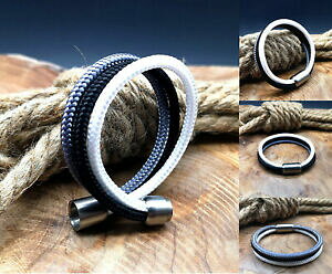 yzWG[EANZT[ uXbgO[}OlbgFVXeseguo bracciale nuovo nero bianco grigio fatto a mano donna uomo magnetverschlus