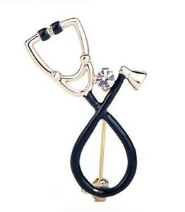 �y���������z�W���G���[�E�A�N�Z�T���[ �u���b�V���h�N�g�D�[���m���[���G�h���A�V�Gbroche stethoscope docteur noir et dore, acier