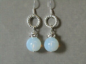 �y���������z�W���G���[�E�A�N�Z�T���[ �I�p�[���N���X�^���V���o�[�c�C�X�g�T�[�N���h���b�v�C�������O�X�^�[�����O�V���o�[�C�������Olopalite, luccicante cristallo e argento contorto cerchio goccia o