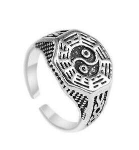 yzWG[EANZT[ oO~NXeWX^ufV{bague mixte ajustable du 58 au 62 symbole yin amp; yang