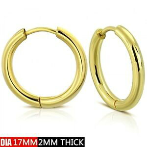 yzWG[EANZT[ NICOoX`[in acciaio inox creolenorecchinio17 mmcolore oro