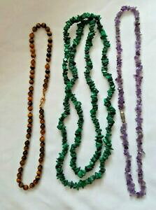 yzWG[EANZT[ n[hXg[AWXglbNX^CK[YAC}JCgtre hardstone collane ametista, occhio di tigre, malachite