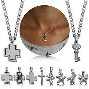 yzWG[EANZT[ lbNX`F[Vo[W[W[y_gy_gNXAJ[collana curb catena maglia spessa argento ciondolo pendente croce anchor donna