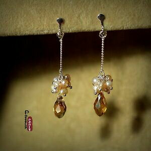 yzWG[EANZT[ u[NhCgNbvp[hJ`[tBO[eAuIWiJh[boucles doreilles clip perle de culture fin goutte ambre original cadeau tz1 bb