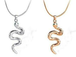 yzWG[EANZT[ O[Vo[sNXl[Ny_glbNXcollana ciondolo serpente delle occhi verde, argentato o rame rosa