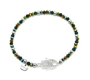 yzWG[EANZT[ uXbgGXeBbNyXueXFeXCft@g}AVGbc3820e bracelet elastique perles brillantes vertes et main de fatma acier