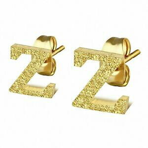 yzWG[EANZT[ XeXX`[J[sCOAt@xbgObgorecchini a perno in alfabeto z grit in acciaio inossidabile placcato da collo