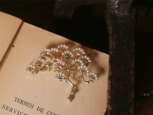 yzWG[EANZT[ u[Vu`Aufs~jp[Be[Wr[YtBIWibroche branche arbre du pin mini perle blanc vintage dore fin original xz1