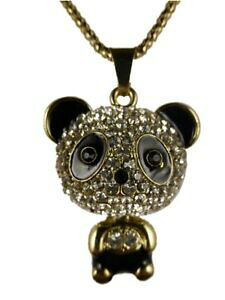 �y���������z�W���G���[�E�A�N�Z�T���[ �p���_�p���_�N�}�l�b�N���X�`�F�[���J���[�S�[���hcatena collana panda panda orso colori oro bambu k1372