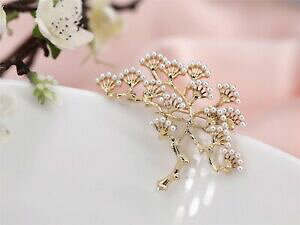 �y���������z�W���G���[�E�A�N�Z�T���[ �u���b�V���h���u�����`�A���u���f���s���~�j�p�[���u�����A�[���f�R�f���e�����g��broche dore branche arbre du pin mini perle blanc art deco dentelle retro xz1