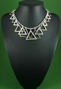 yzWG[EANZT[ n}[gCAORe|[fUClbNXmodern argento e ottone martellato graduati triangoli design contemporaneo collana