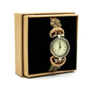 yzWG[EANZT[ uYANZT[i`RNRNsughero naturale con fiore bronzo accessori orologio fatto a mano in sughero per le donne fai da te b
