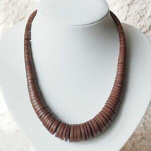 yzWG[EANZT[ _[NuEuERA[`F[RRibcRRibcr[YlbNXnuovo 45cm5cm collana con perle di cocco in marrone scuromarrone collier catena cocco