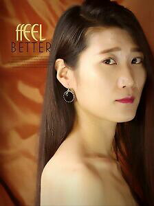 yzWG[EANZT[ Vo[COEhubNBe[WNXVvgorecchini argentato grandi tondo nero vintage class semplice retro dd8