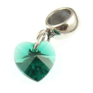 yzWG[EANZT[ GhNX^n[g`[y_gXtXL[emerald cuore cristallo pendenti charm beadrealizzati con elementi swarovski
