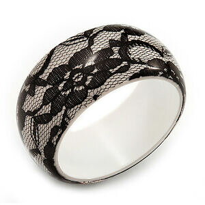 yzWG[EANZT[ [XuXbgpizzo bianco resina braccialetto braccialefino a 19 cm in lunghezza