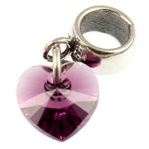 yzWG[EANZT[ n[gAWXgNX^_Oy_gr[YXtXL[cristallo ametista cuore amp; 925 dangle ciondoloperlinerealizzati con elementi swarovski