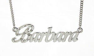 yzWG[EANZT[ o[oEFfBOGQ[WgfUCi[zCgS[hbLlbNX18k bianco oro placcato collana con nome barbarafidanzamento nuziale designer