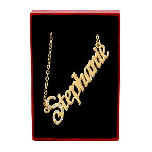 yzWG[EANZT[ Xet@j[MfBOlbNXy_gK[thNX}Xstephanie 18ct doratura collana con nomependente fidanzata natale