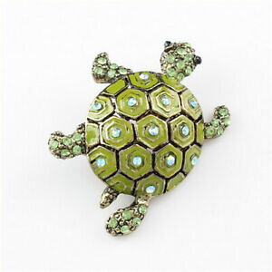 �y���������z�W���G���[�E�A�N�Z�T���[ �u���b�V���h���A�[���f�R�v�e�B�A�j�}���g���g�D�[�X�g���Xbroche dore art deco petit animal tortue email strass vert xz12