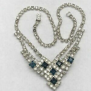 yzWG[EANZT[ S[WXA[fRTt@CAKXNX^[lbNXvintage donna splendido bright art deco zaffiro vetro collana di cluster