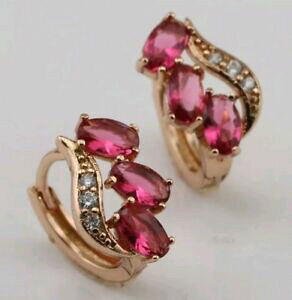 yzWG[EANZT[ AeXyfBGeXAXI[UWR`Rj^XS[hCOaretes pendientes aros oro rosa gf zircon circonitas gold filled earrings