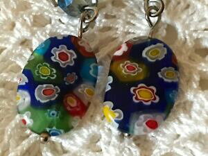 yzWG[EANZT[ Be[W~tBI[KXCOvintage millefiori vetro orecchini a meta 20th secolo