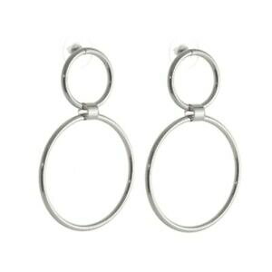 yzWG[EANZT[ WG[Xe[ggRe|[Vo[_uT[NX^bhCdichiarazione bigiotteria indossato argento contemporaneo doppio cerchio stud earri