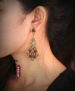 yzWG[EANZT[ u[NhIN[A[fRO[ggCAOA[OG}x[WBe[Wboucles doreilles clou art deco goutte triangle irregulier marron 