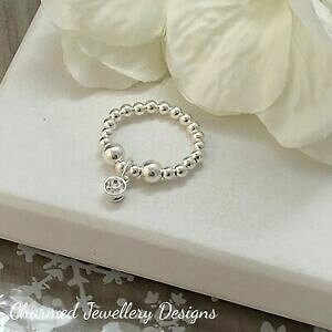 yzWG[EANZT[ `[NX^Xp[NOE[}X^[OVo[Oanello argento sterling elasticizzato con charm crystal scintillante donna regali 925