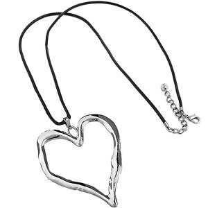 �y���������z�W���G���[�E�A�N�Z�T���[ ���Q�����b�N�V���o�[�r�b�O�r�b�O���u�n�[�g�y���_���g�����O�u���b�N���U�[�l�b�N���Xlagenlook argento grosso grande amore cuore ciondolo collana lunga in pelle ne